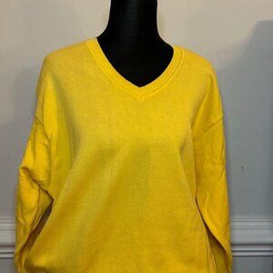 Men's Brooks Brothers, Yellow Sweater, Size Medium, V Neck